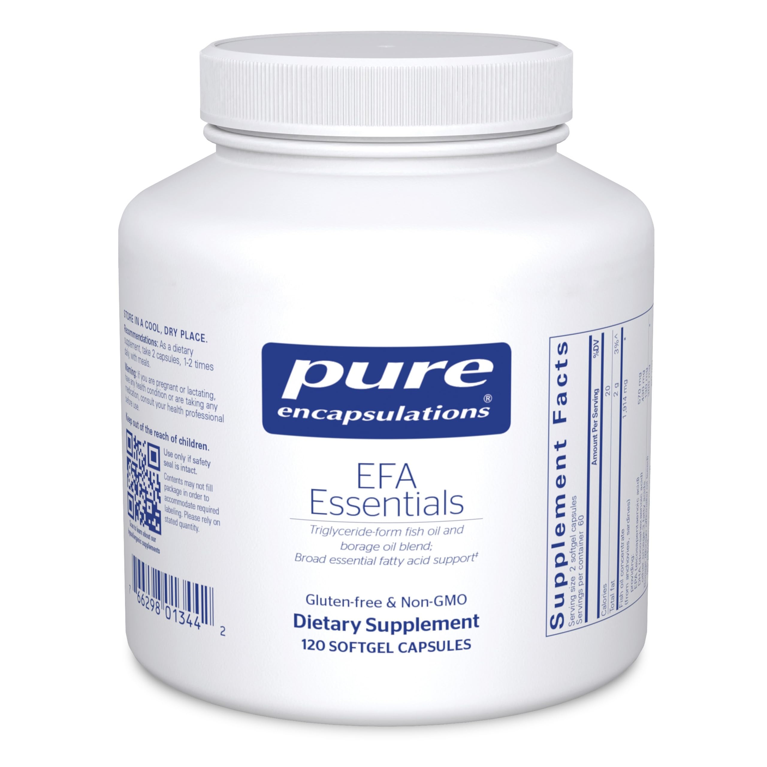 Pure Encapsulations EFA Essentials, 120 Softgel Capsules 120 Count (Pack of 1)