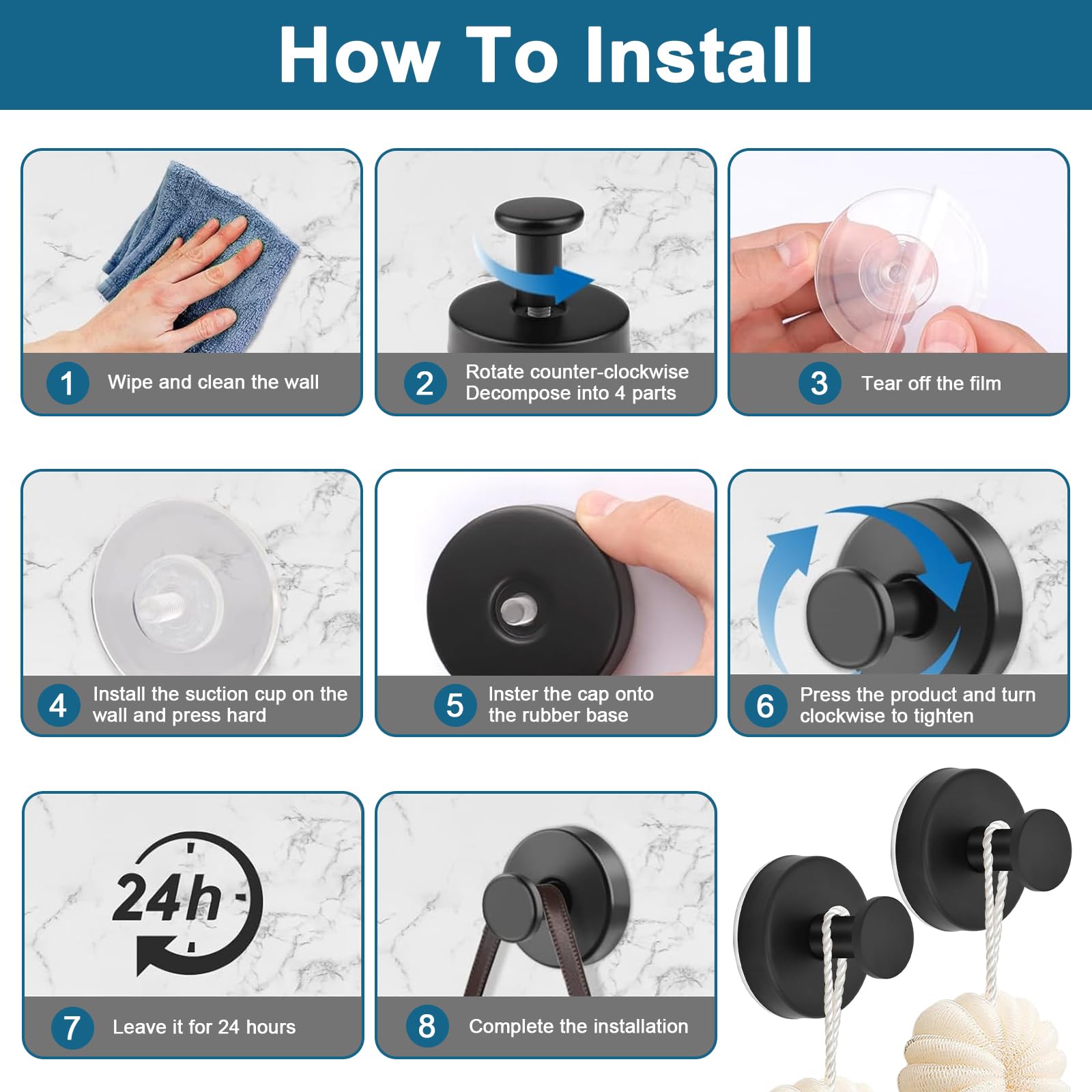 Toerjii Saugnapf Haken - Handtuchhalter Ohne Bohren Für Bad & Küche