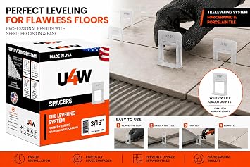 Tile Leveling System 3/16 - Professional and DIY - Includes 1000-Pieces Tile Leveling Clips for Secure Floor and Wall Setting - Easy to Use Tiling Installation Tools - (4,0 mm) - Only Clips