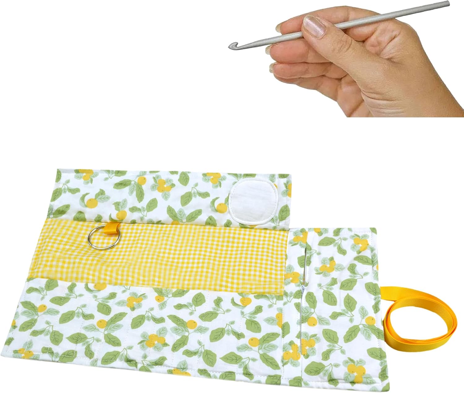 Crochet Hooks Roll Knitting Needle Case Bag Organizer with