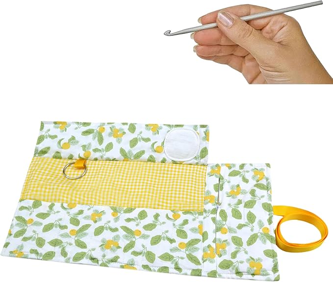 Crochet Hooks Roll Knitting Needle Case Bag Organizer with