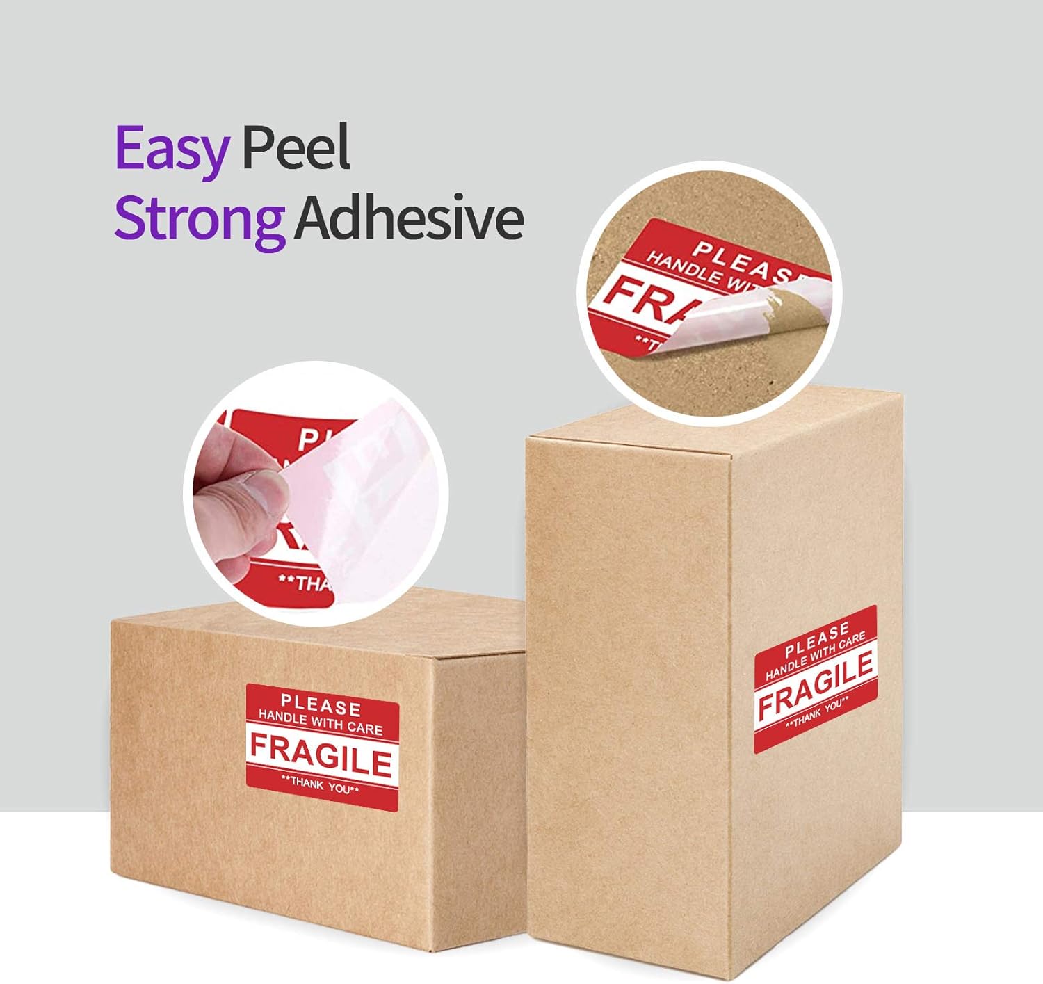 AveneMark 12 Rolls 3 x 2 inch Handle with Care Fragile Thank You Warning Packing Shipping Label Stickers Permanent Adhesive (6000 Labels) - Ideal for Fragile Shipping & Moving