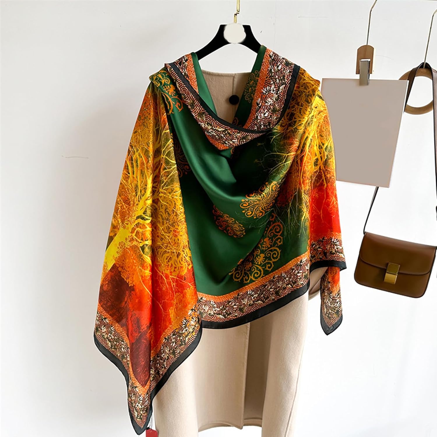 Aufeel Fashion Scarves 100% Satin Silk Scarf Long Lightweight Sunscreen Shawls Wraps for Women Hair Scarves - Image 2