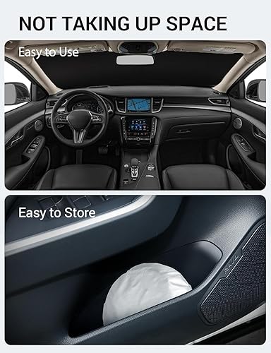 Vista 515 de Proadsy Parasol para parabrisas para BMW X1 F48 2016-2022 de 4 capas plegable, protector de parasol frontal que bloquea los rayos UV y mantiene