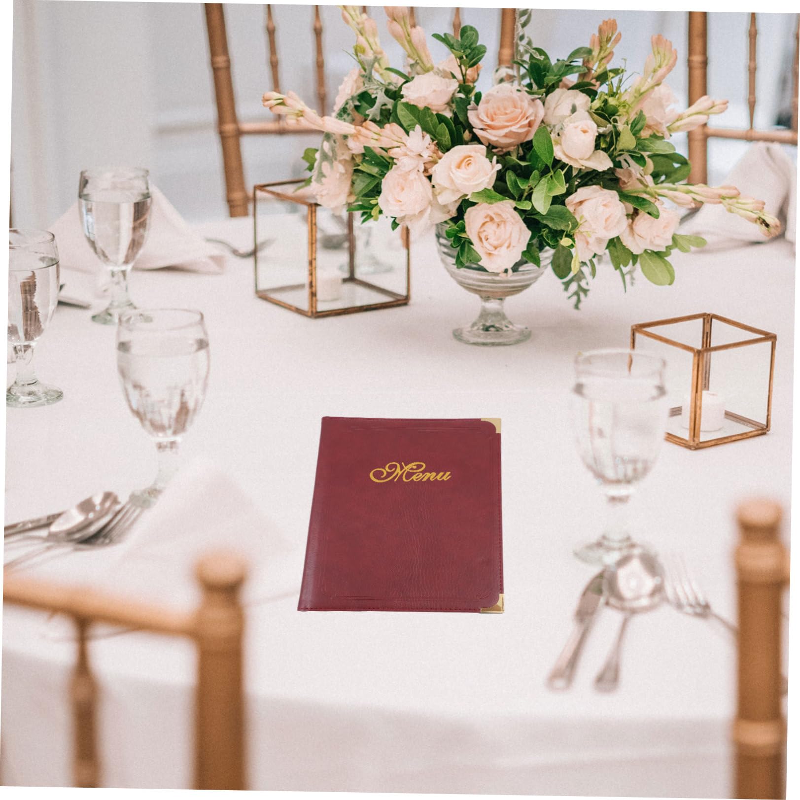 COLLBATH Carpeta de Menú Cubierta de Material Sintético PU para Restaurante Diseño de Página Deslizante y Esquinas Redondeadas, Manual de Menú Práctico para Orden en Recepción y Servicio