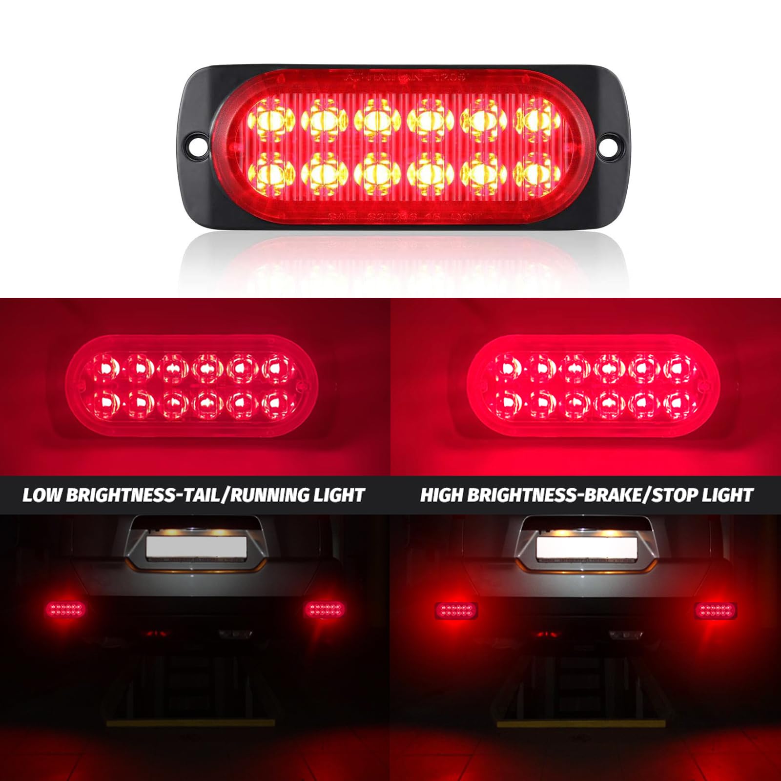 Hifybaty 2-Pack Red LED Trailer Lights – Stop, Brake, Turn, Tail Lights – DOT Compliant, Waterproof