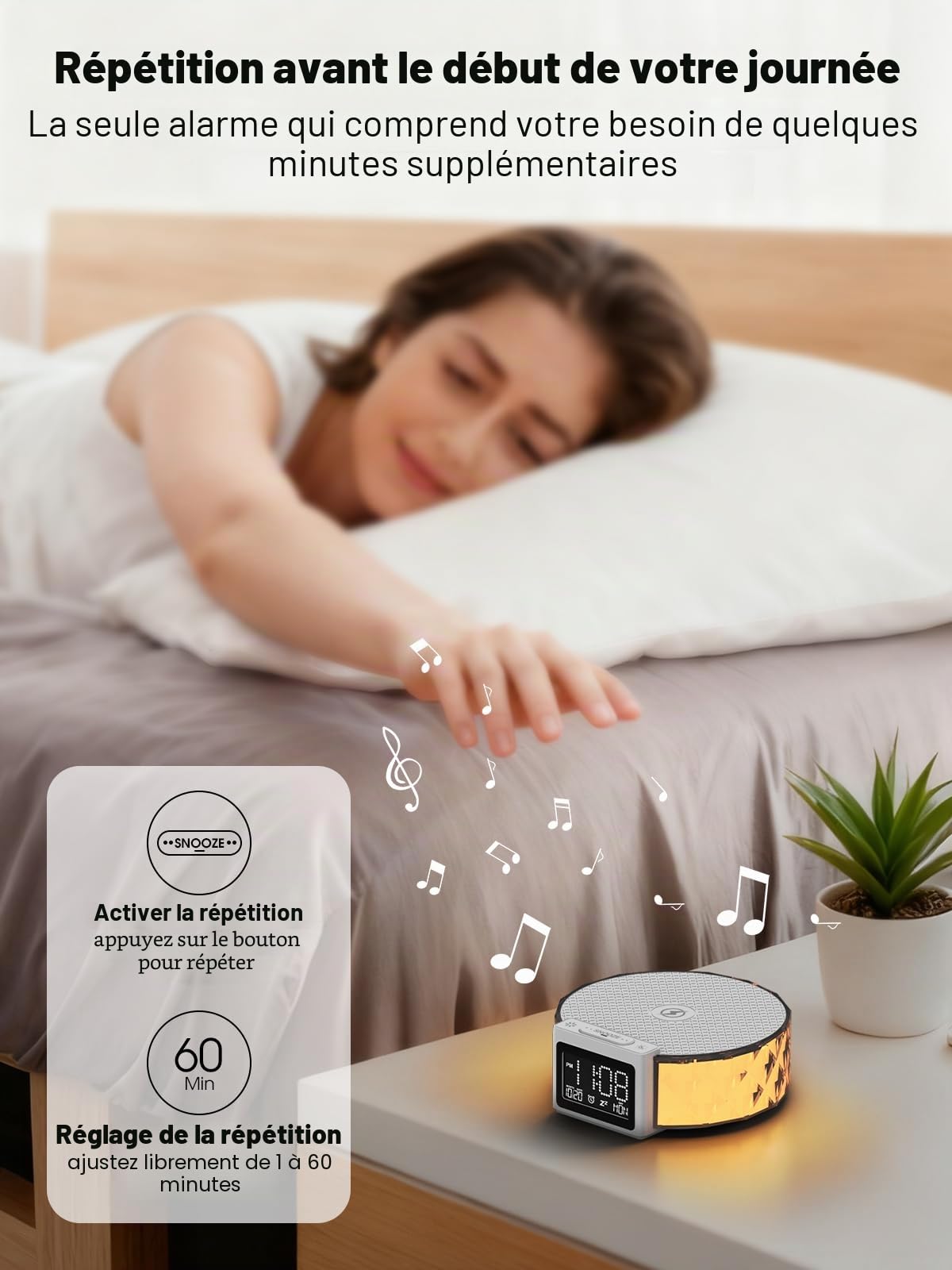 Smiling Shark Lumière de Réveil, Intelligente Lampes Réveil Chargeur sans Fil avec 3 Niveaux et Éclairage RGB Contrôle Tactile Ambiance Veilleuse Reveil Lampe de Chevet Charge pour Chambre Décor