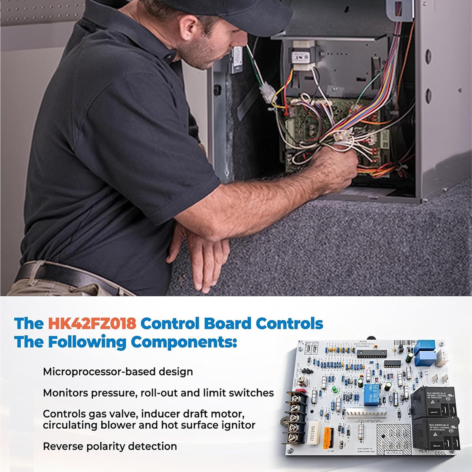 Circuito de placa de control de hornos de respuesta rápida, compatibilidad universal, fácil reemplazo para aparatos de calefacción, reemplazo de control