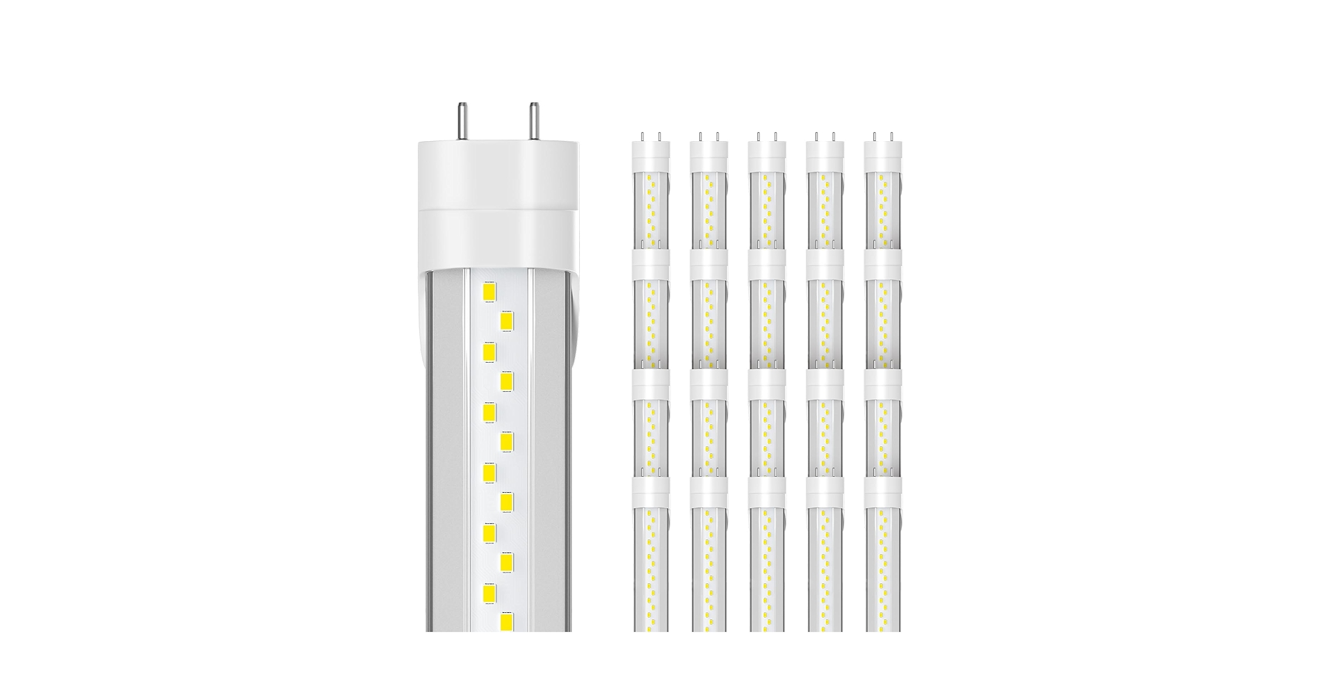 ELEKICO 20-Pack T8 Led Bulbs 4 Foot, 24W 3600LM 6500K