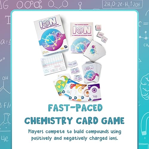 Miniatura 4 de Genius Games Ion A Compound Building Game (2 edición) - Un juego de dibujo de cartas de química sobre caciones, aniones, gases nobles, juego de mesa