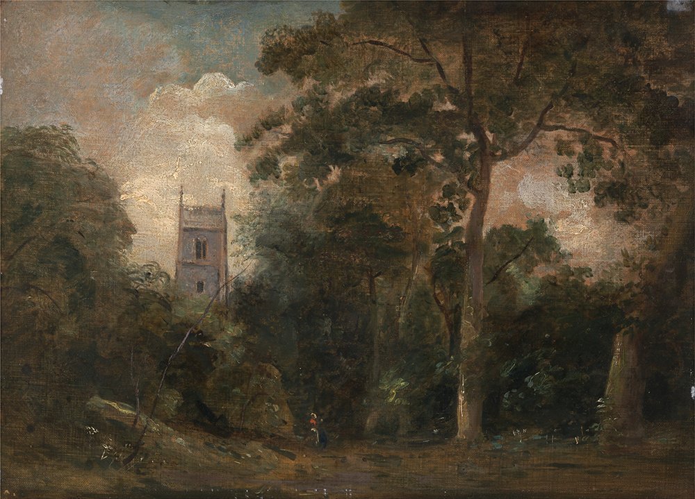 Lámina de John Constable, A Church in The Trees: arte nostálgico mate para tu hogar