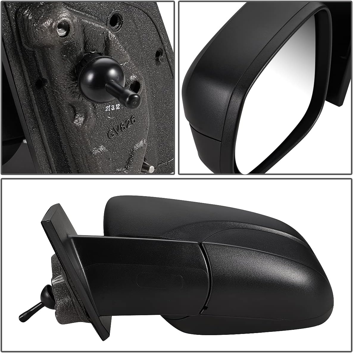 DNA Motoring OEM-MR-GM1320532 OEM Style Replacement Manual Adjustment Left Driver Side Folding View Mirror Compatible with 2016-2018 Spark
