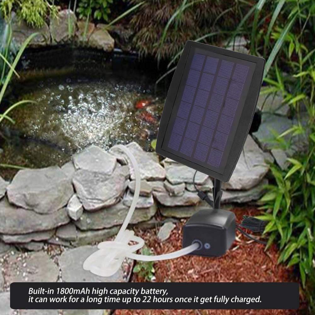 Ossigenatore Solare per Laghetti e Acquari, Pompa Aria 2.4W con Pietra Aeratrice, di Aerazione per Piscine