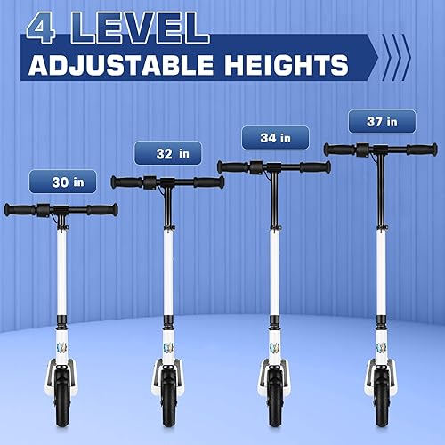 Miniatura 49 de Caroma Patinete eléctrico para niños de 6 a 14 años, motor de 250 W/180 W/150 W y 15 mph, tiempo de conducción de 85 minutos, altura y velocidad