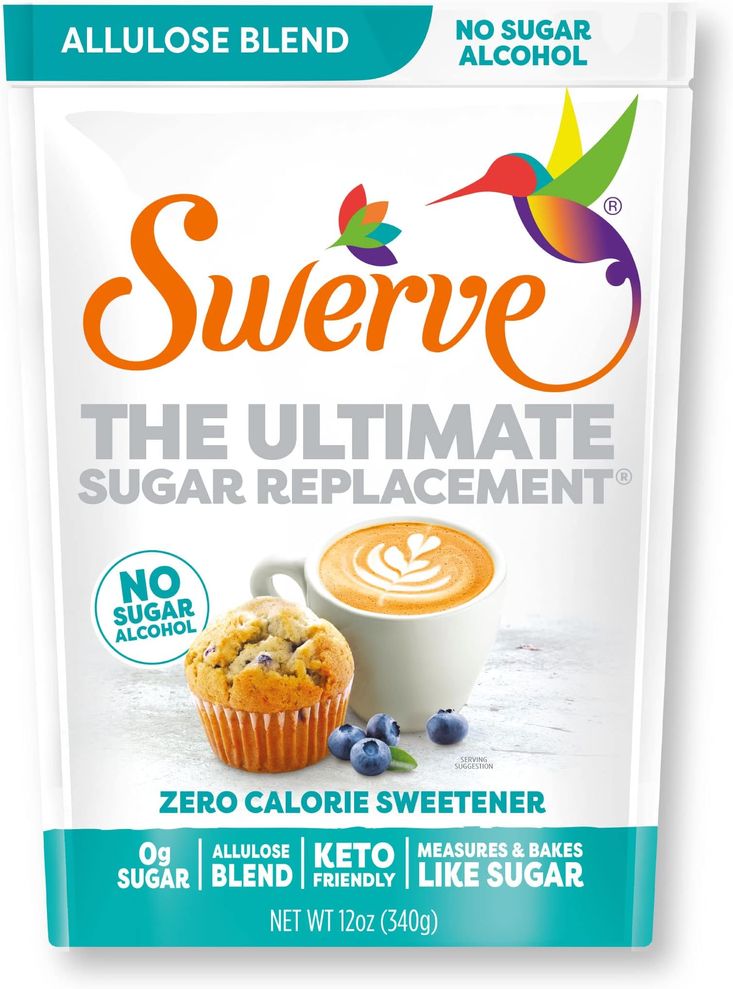 Zero Calorie Allulose Blend Granular Sugar Replacement Sweetener, No Sugar Alcohol, Keto Friendly, No Erythritol, 12-Ounce Bag, (Pack of 2)