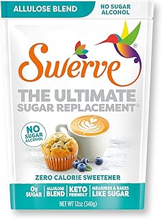 Swerve Zero Calorie Allulose Blend Granular Sugar Replacement Sweetener, No Sugar Alcohol, Keto Friendly, Erythritol Free,...