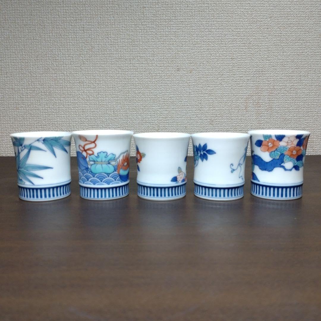 Amazon.co.jp: 畑萬 作 鍋島 ぐい呑揃 共箱 酒器 : Home & Kitchen