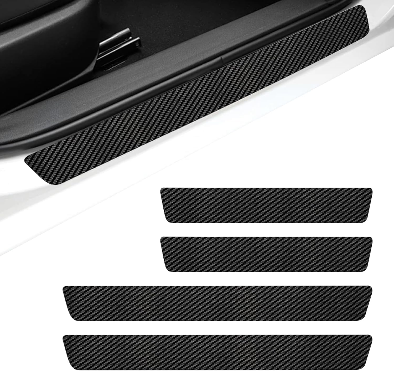 Woniyal Car Door Sill Protector Compatible with for Audi A4 B9 Avant Kombi ab Bj.2015, 4PCS Carbon Fiber Automotive Entry Guards Scratch Proof Doorway Edge Decals