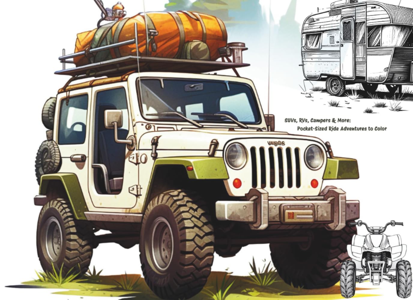 SUVs, RVs, Campers & More: Pocket-Sized Ride Adventures to Color (Pocket-Sized Coloring Books (6x9 Edition))