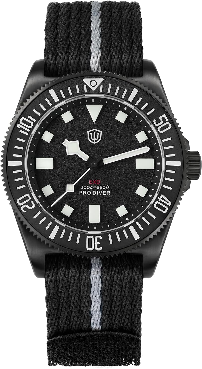 watchdives 40mm EXD Titanium Diver Watch Japan VH31 Sweep