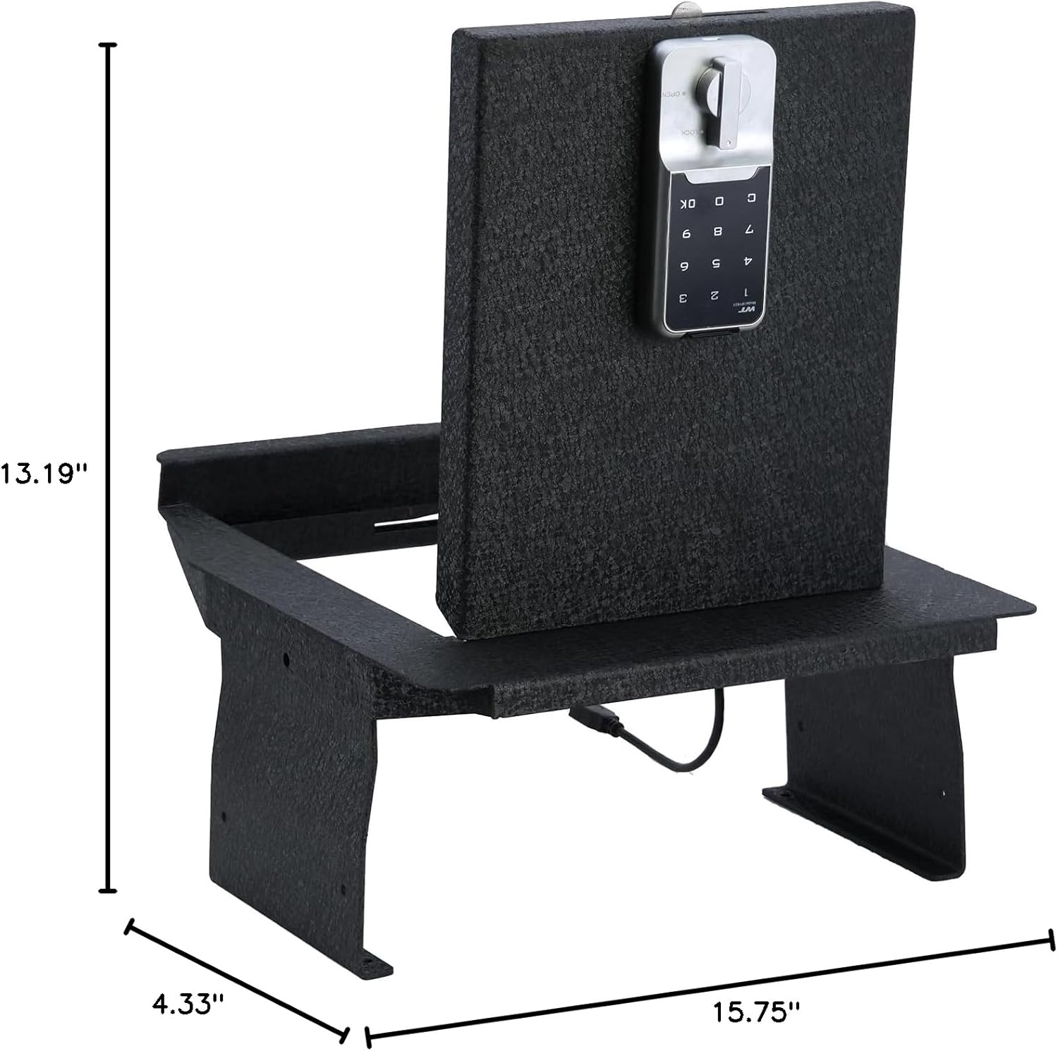 Center Console Safe Vault - KEREN Console Gun Safe Box Compatible with Ford F150 2021-2024, Electronic Number Lock