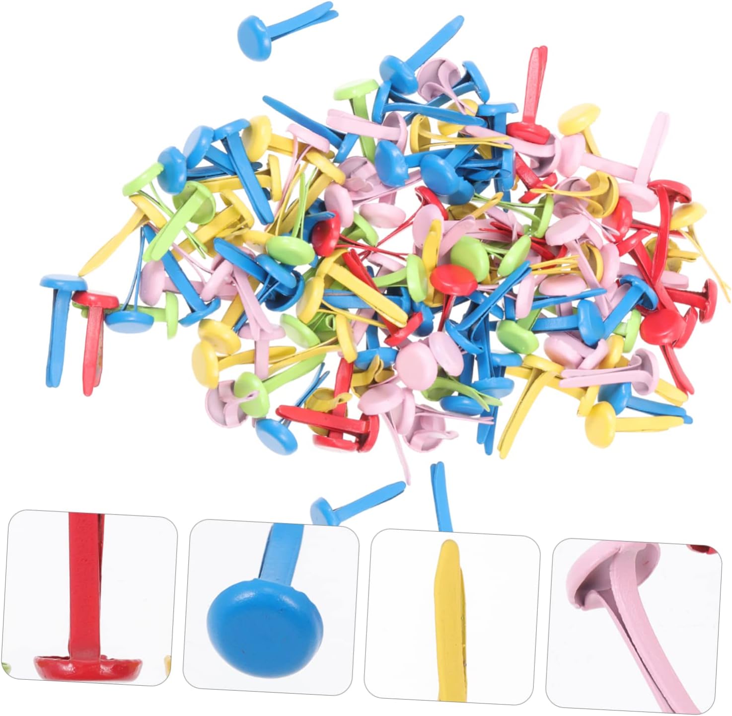 Tofficu 360pcs Brads Two-Legged Fasteners for Crafts Scrapbooking Art Projects Alloy Material for Easy Use Storage