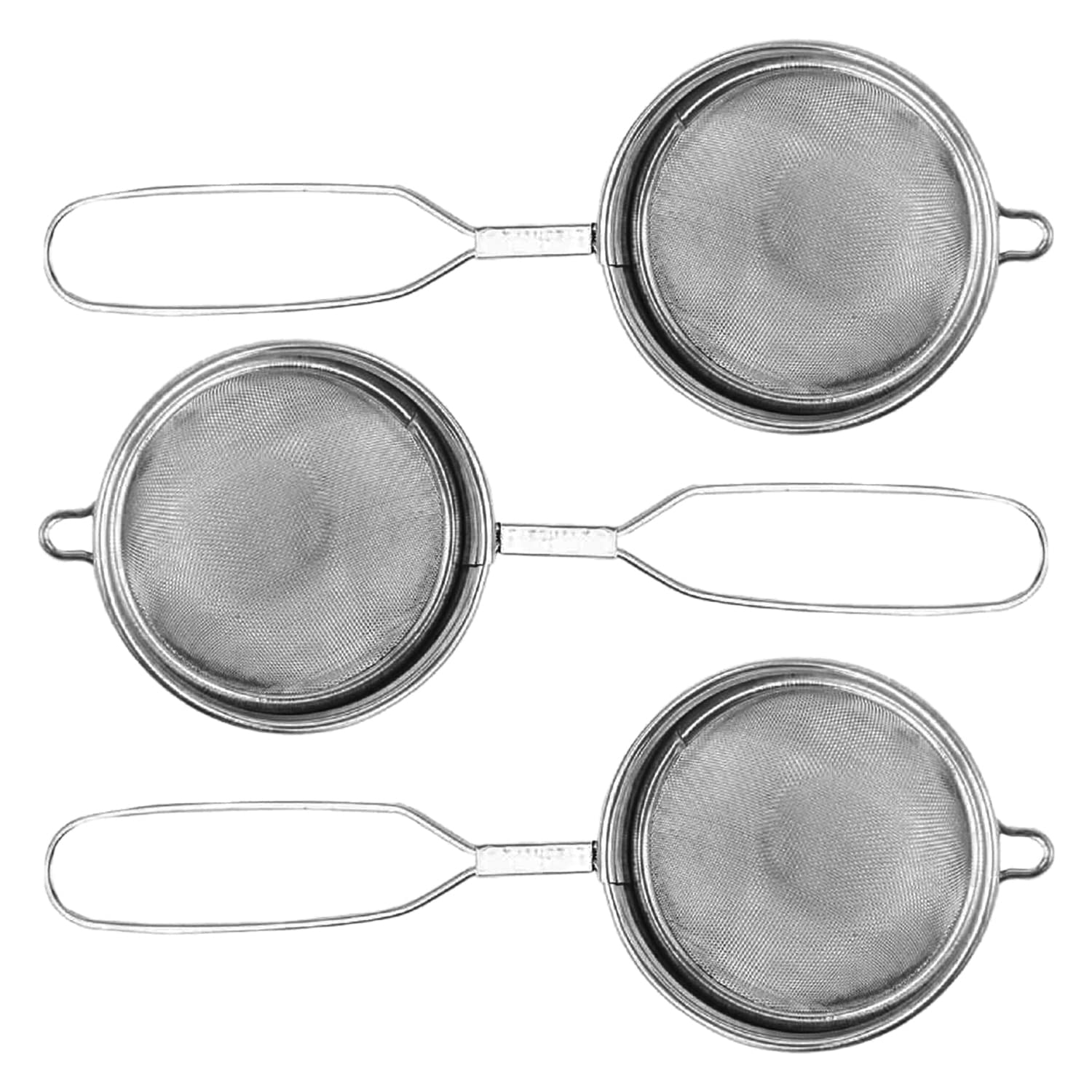 Kuber Industries Multiuses Double Mesh Stainless Steel Strainer, Sieve, Sifter, Colander- Pack of 3 (Silver), 4 X 9 X 2 centimeters (B09PGBJ2C6) Amazon Price History, Amazon Price Tracker