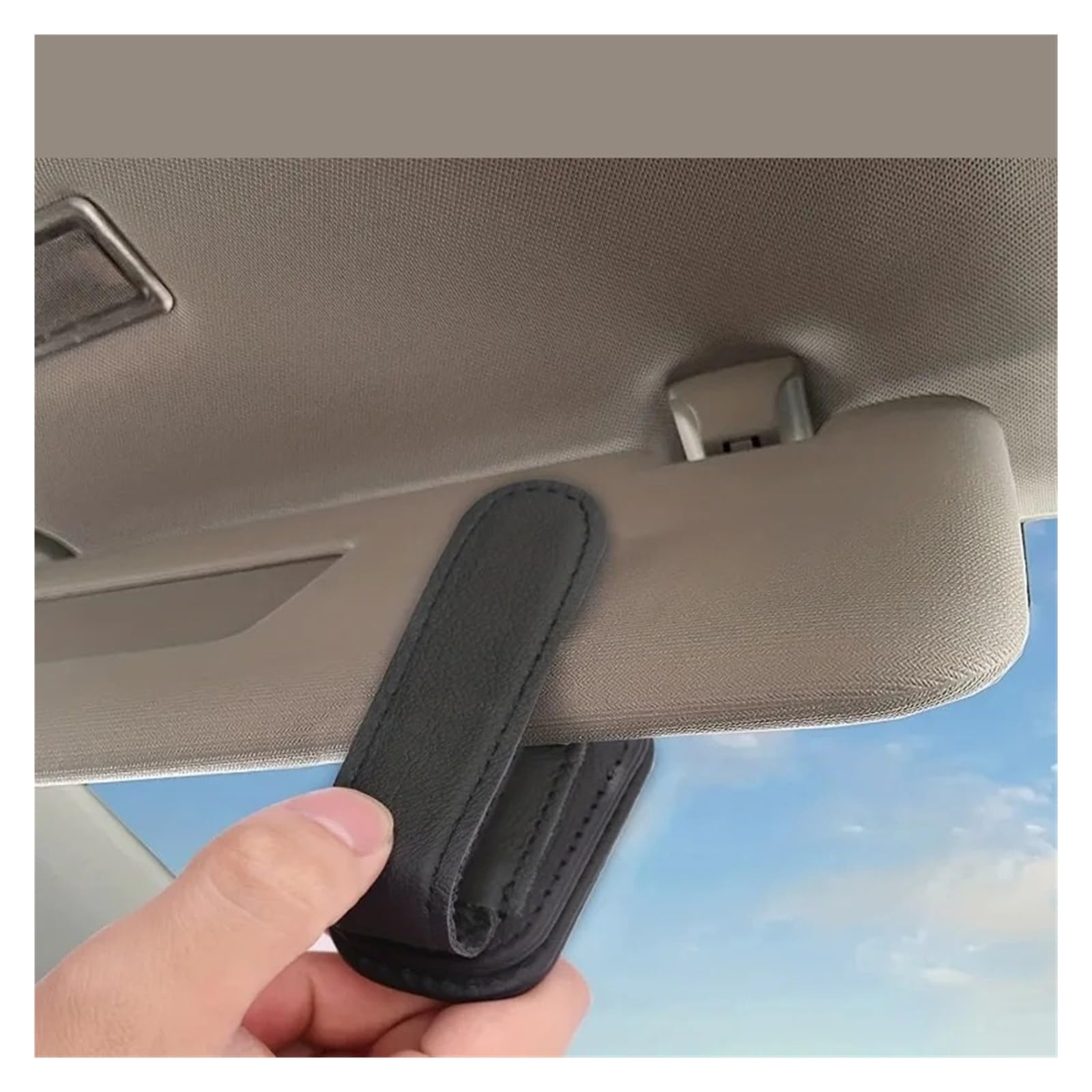 Portagafas con Clip para Coche Soporte Magnético para Gafas Cuero PU Clip Elegante para Visera Coche con Agarre Texturizado Negro Diseño Compacto 1 Ud(Black-1pc)
