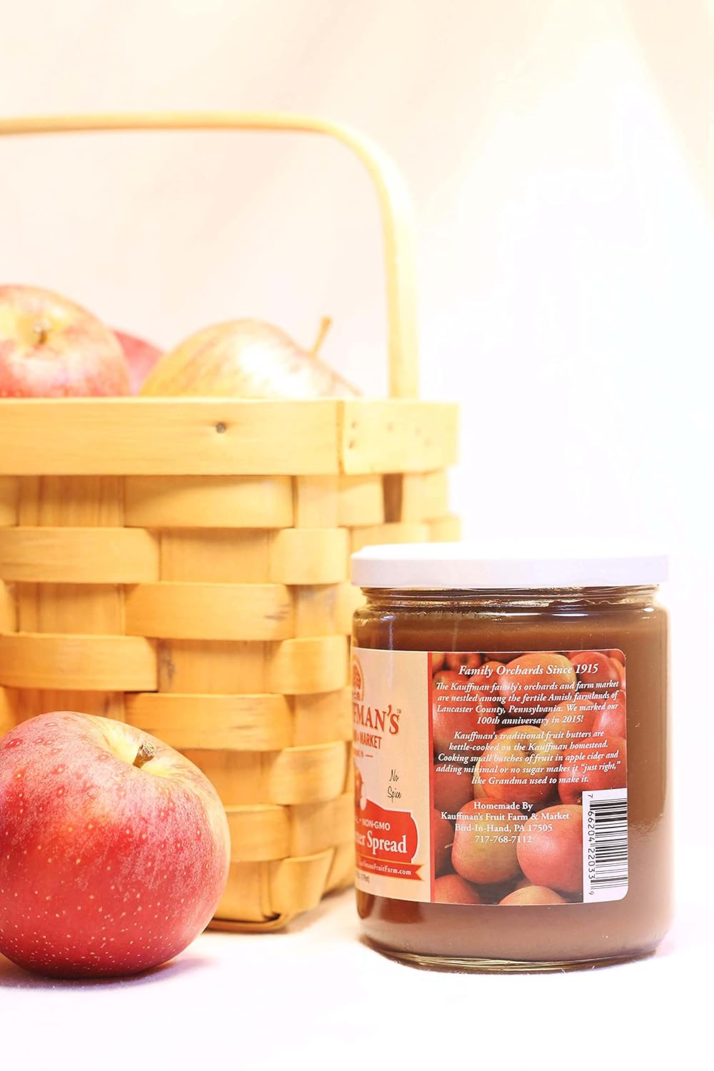 Kauffman's Fruit Farm Homemade Apple Butter Spread, Plain, 17 Oz. (Case of 12)