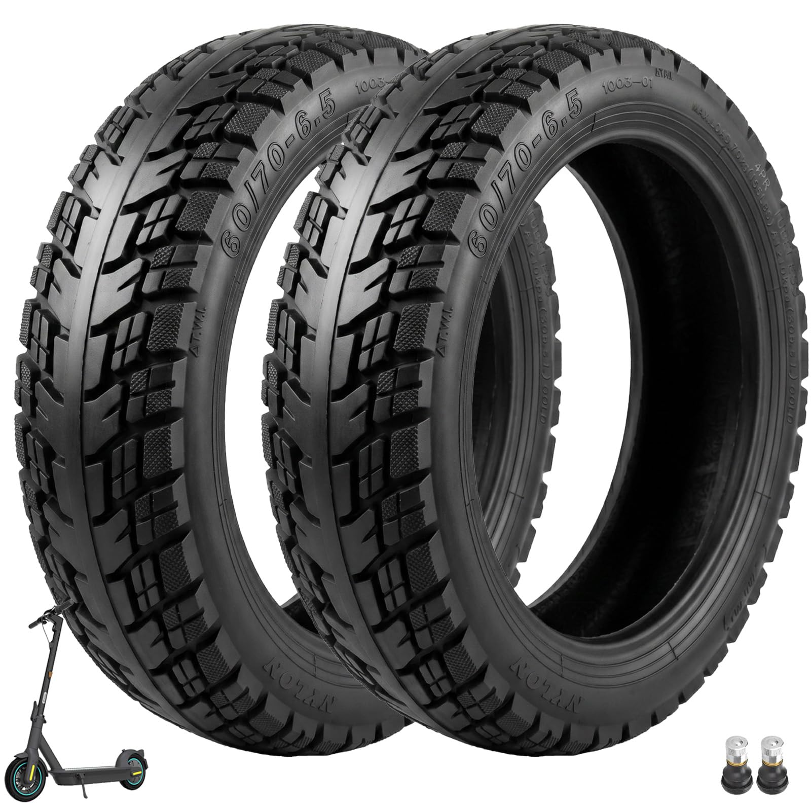 Pneumatici da 60/70-6,5 fuoristrada tubeless da 10 pollici, spessi pneumatici di ricambio per Xiaomi 5/5 Pro/5 Max/Elite, per Ninebot Max G30/Max G30 D/Max G30 D2/G30E/G30LP