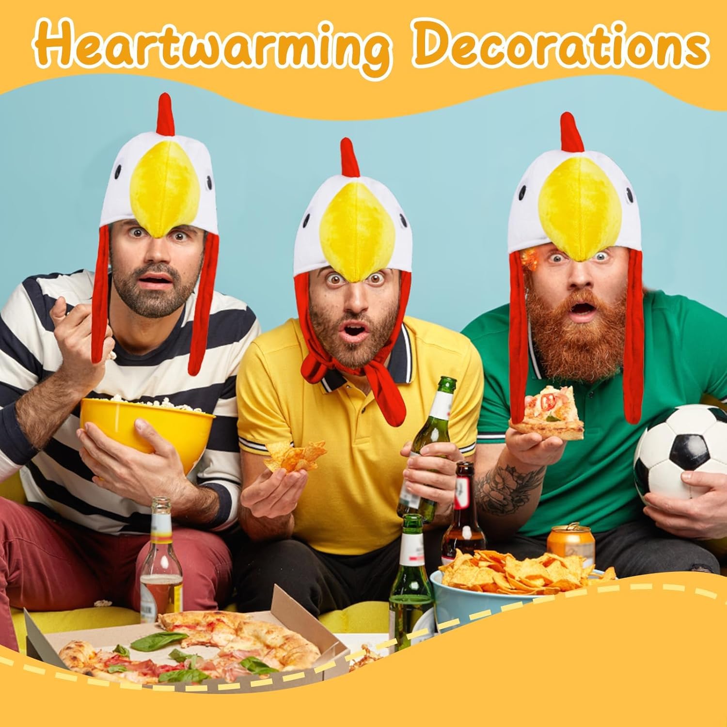 Chicken Costume Set Chicken Hat Rooster Cosplay Dress Up Perform Animal Themed Party Set of 2