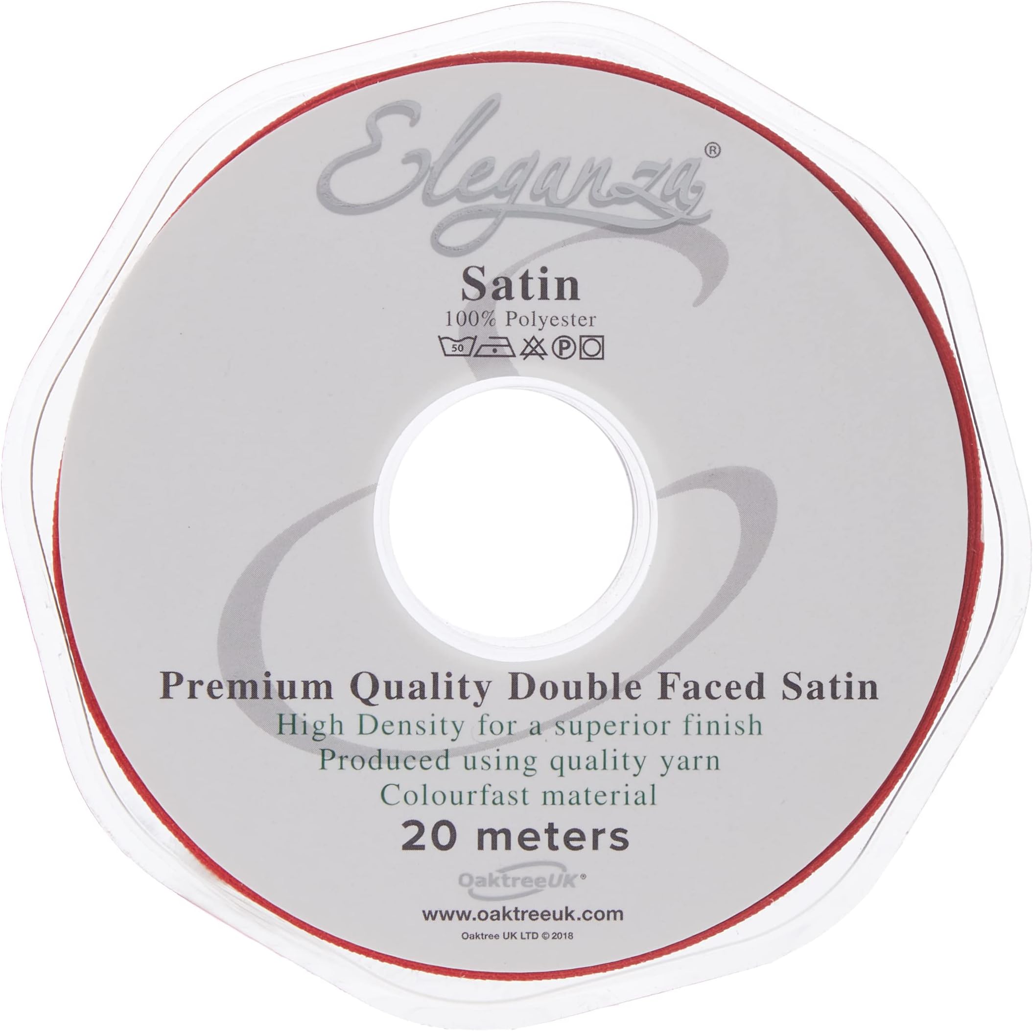 ELEGANZA Double Faced Satin 25mm x 20m Red No.16
