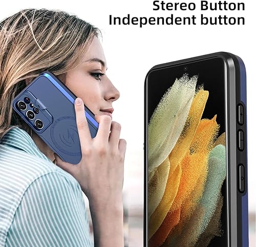 Miniatura 6 de Funda Galaxy 21S Ultra diseñada para Samsung S21 Ultra con protector de lente de cámara, soporte de anillo de cámara integrado, resistente a prueba