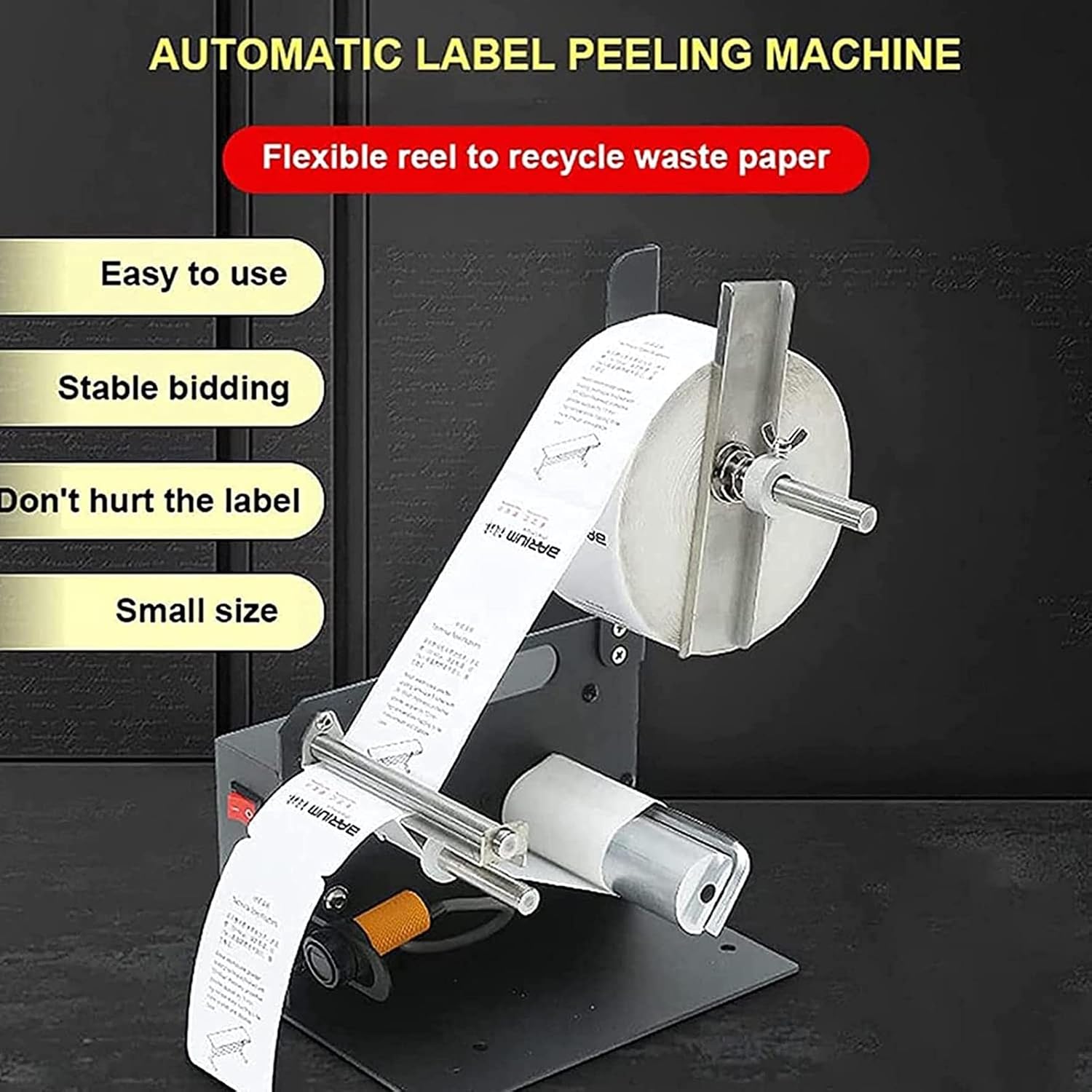 Automatic Label Dispenser, Electric Label Peeling Machine, 6 in/s, Length Adjustable, MAX Label Width 106mm for Various Stickers Labels