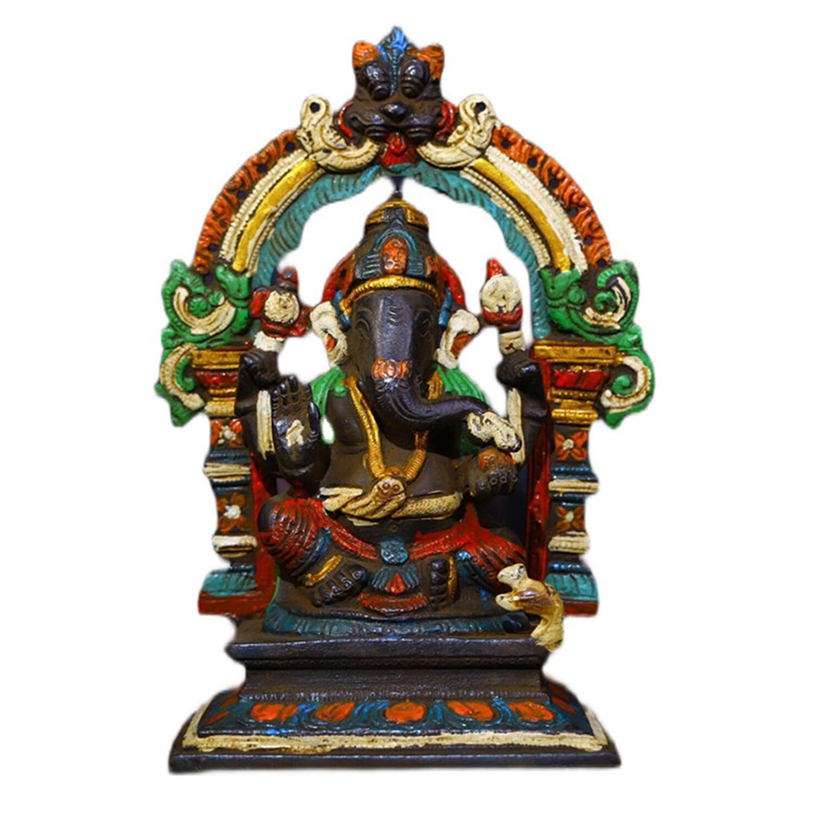 YXCQHZM Gold Lord Ganesha Statues- Hindu Elephant God Statue - for Home Temple Mandir Meditation Yoga Room Decor (A)