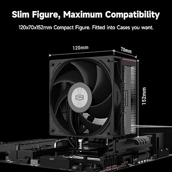 PCCOOLER CPS RT500 Digital BK CPU Hava Soğutucu, Dijital Ekranlı, 245W TDP, 5×6mm Isı Borusu, 120mm FDB Fan, AMD AM4/AM5 & Intel LGA115X/1200/1700/1851 Uyumlu