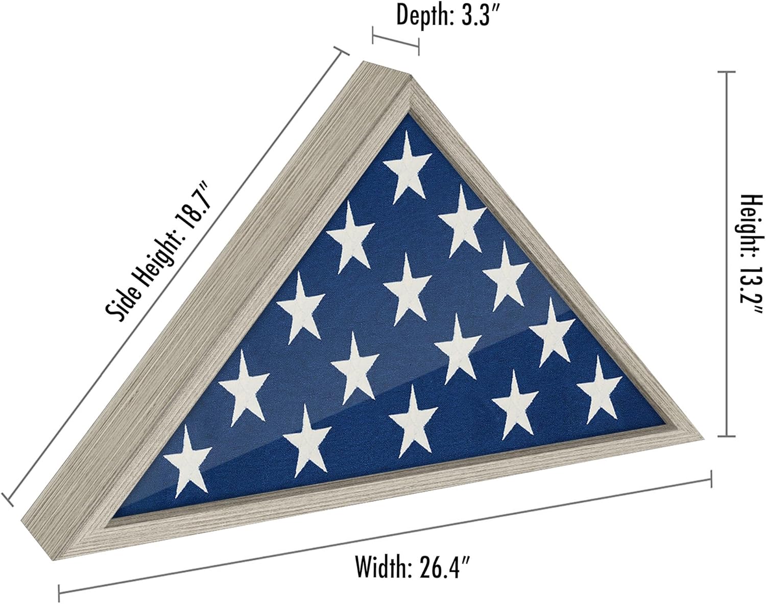 Americanflat Large Flag Display Case - Fits Folded 5x9.5' Burial Flags - Silhouette Collection - Display Box for Wall or Tabletop - Driftwood