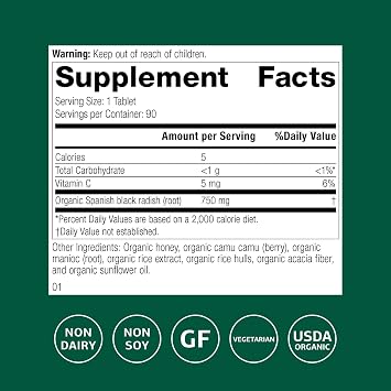 Standard Process Spanish Black Radish, Liver & Gallbladder, 90 Tablets | Liver Health Dietary Supplement, Gallbladder Health and Digestion Cleanse Support, Gluten-Free, Non-Dairy and Non-Soy