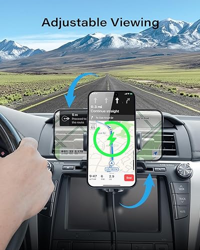 Miniatura 25 de APPS2Car - Soporte de teléfono para ranura de CD resistente con diseño de operación con una sola mano, Soporte de teléfono para automóvil compatible