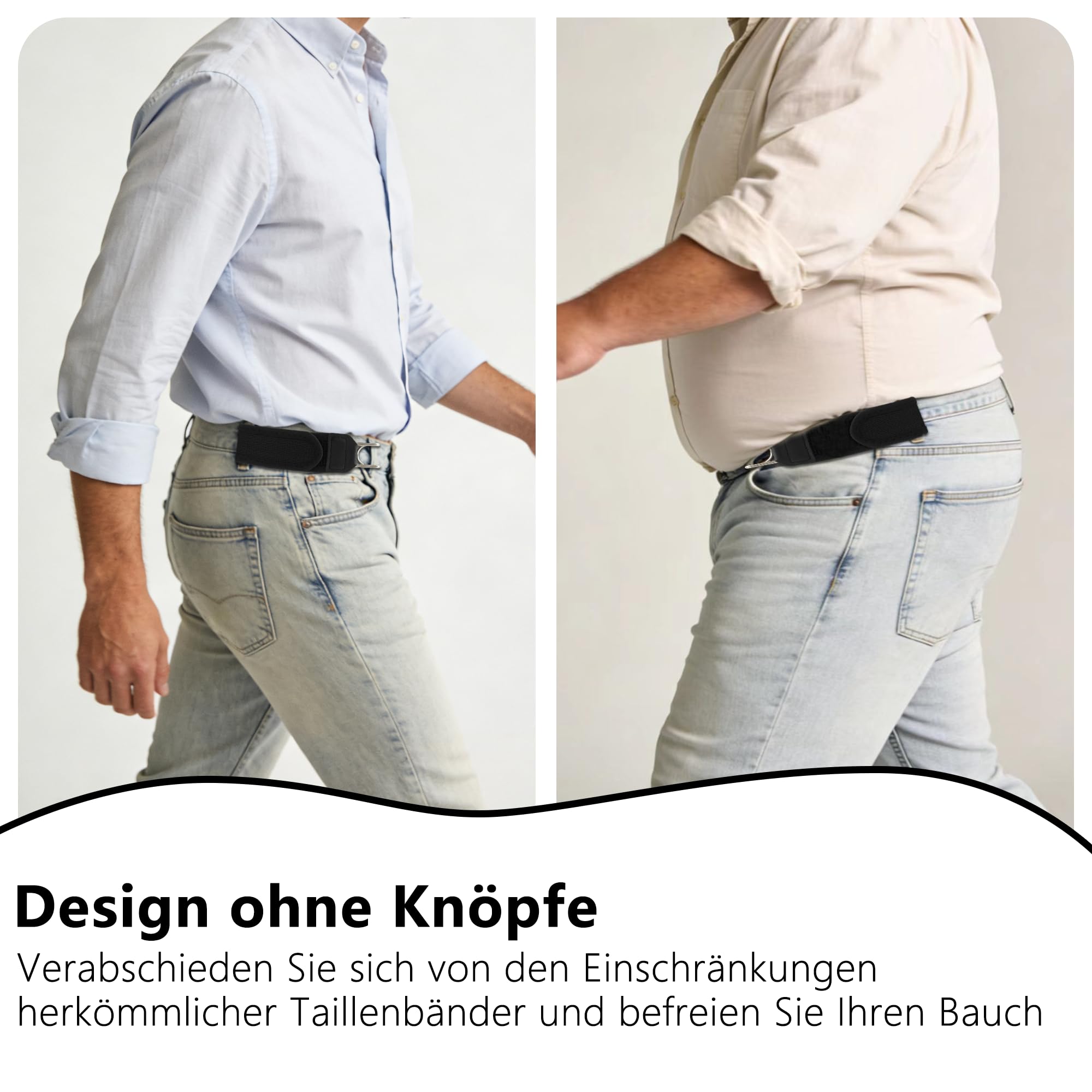 Dreaku Senza Fibbia Cintura Uomo Donna, Elastica Tattica Cinture da Uomo Cintura Uomo Senza Buchi Unisex per Jeans, Pantaloni Tempo Libero & Uscite - 5