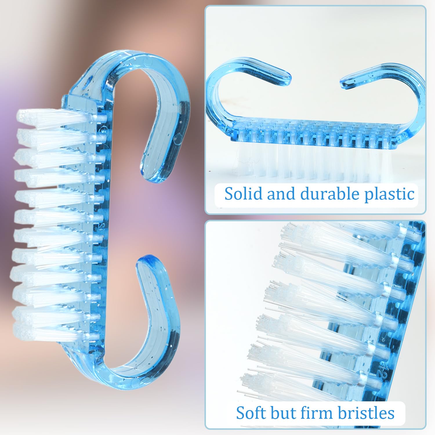 24 Pezzi Spazzolino Unghie,Pennello per Unghie,Pennello con Manico in Plastica Strumento di Pulizia per Nail Art, Spazzola per la Pulizia delle Mani, Pulizia e Lavaggio Quotidiano