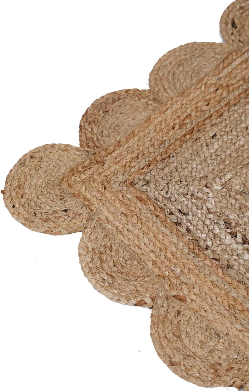 Hand Woven Jute Braided Rug 2x3 – Natural Fiber Reversible Boho Entryway Rug for Kitchen, Living Room & Hallway | Small Farmhouse Indoor Outdoor Rustic Decorative Area Rug