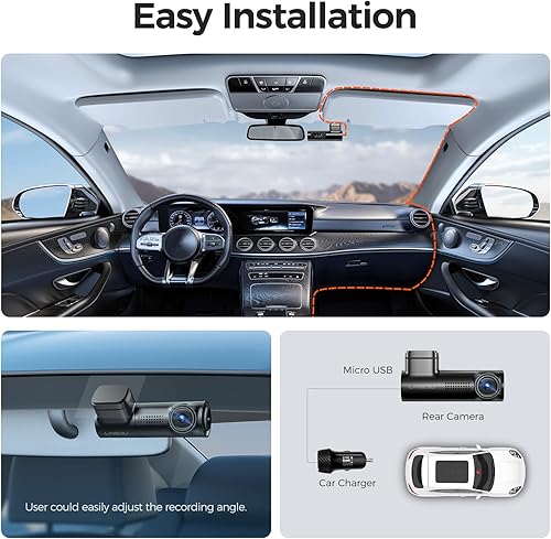 Miniatura 7 de D100 2.5K Dash Cam frontal, cámara de tablero WiFi para automóviles con control de voz, modo de estacionamiento WDR 24H, sensor G de grabación en