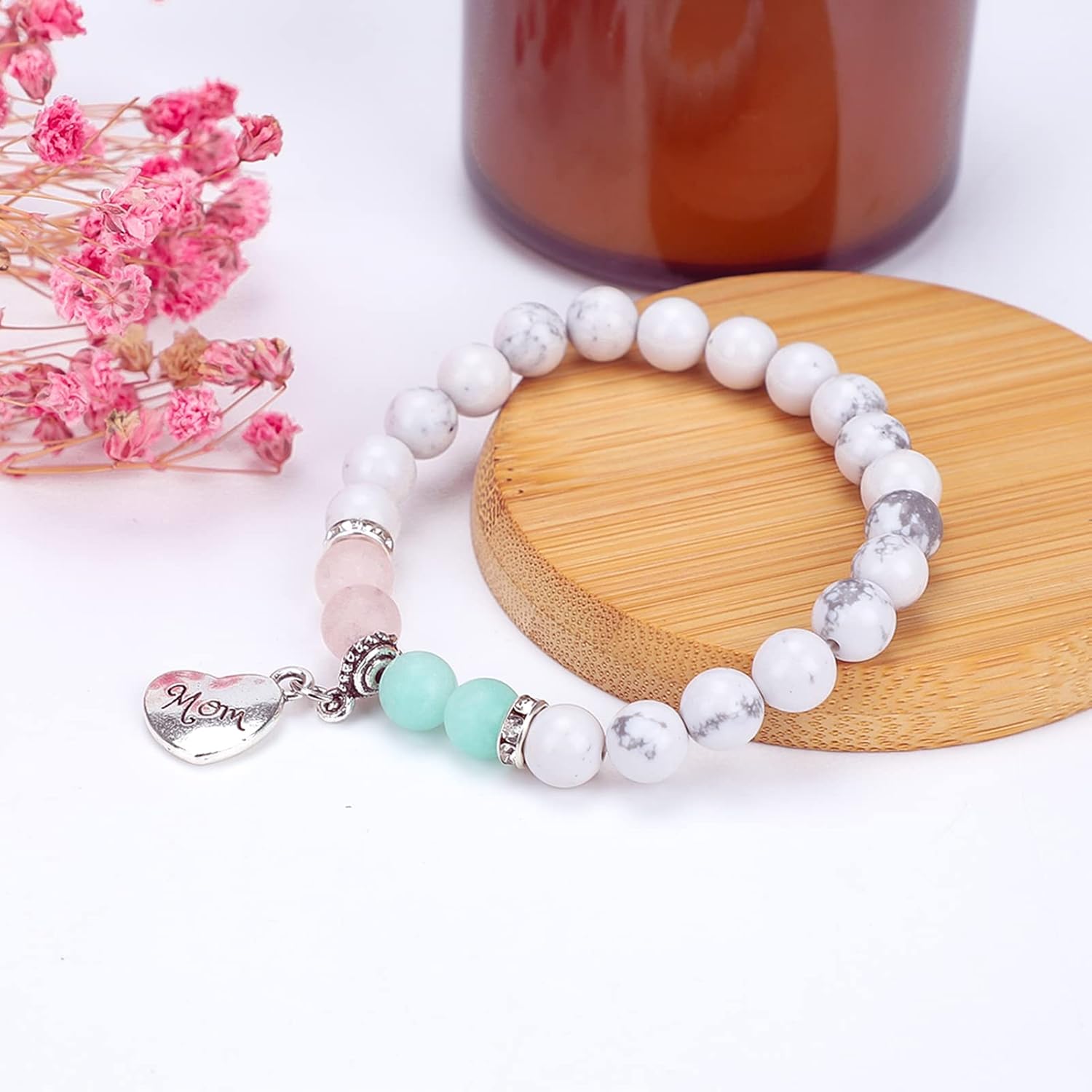 Natural Stone Mom Bracelets for Women, Mothers Day Gifts for Mom from Daughter Son, Birthday Christmas Valentines Day Jewelry Gifts for Mom Mother, Best Mom Gifts - Image 7