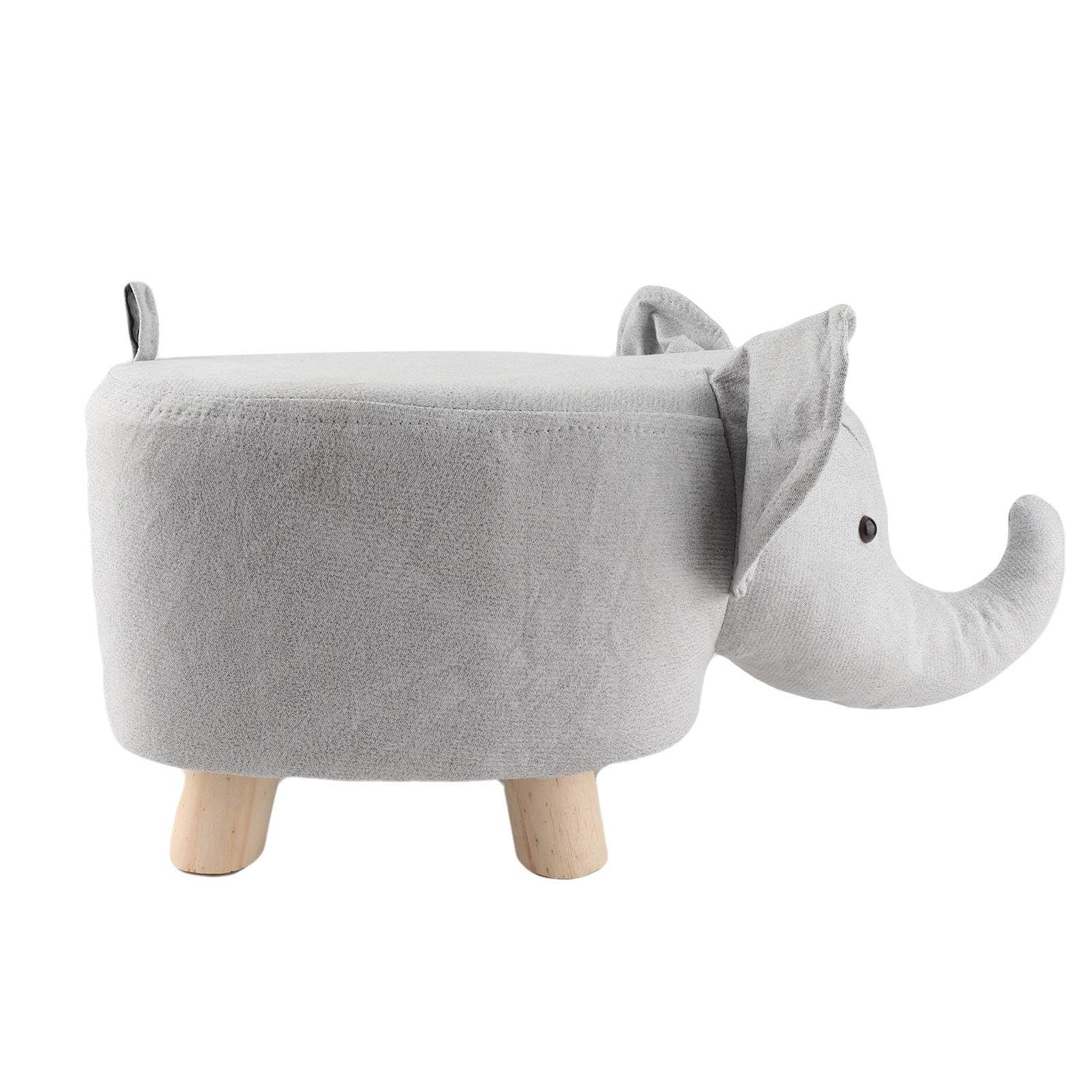 Reposapiés de Animales, Silla única, sofá otomano, reposapiés, Silla pequeña para Dormitorio, Lindo reposapiés otomano pequeño para Sala de Estar (Gris Blanco)