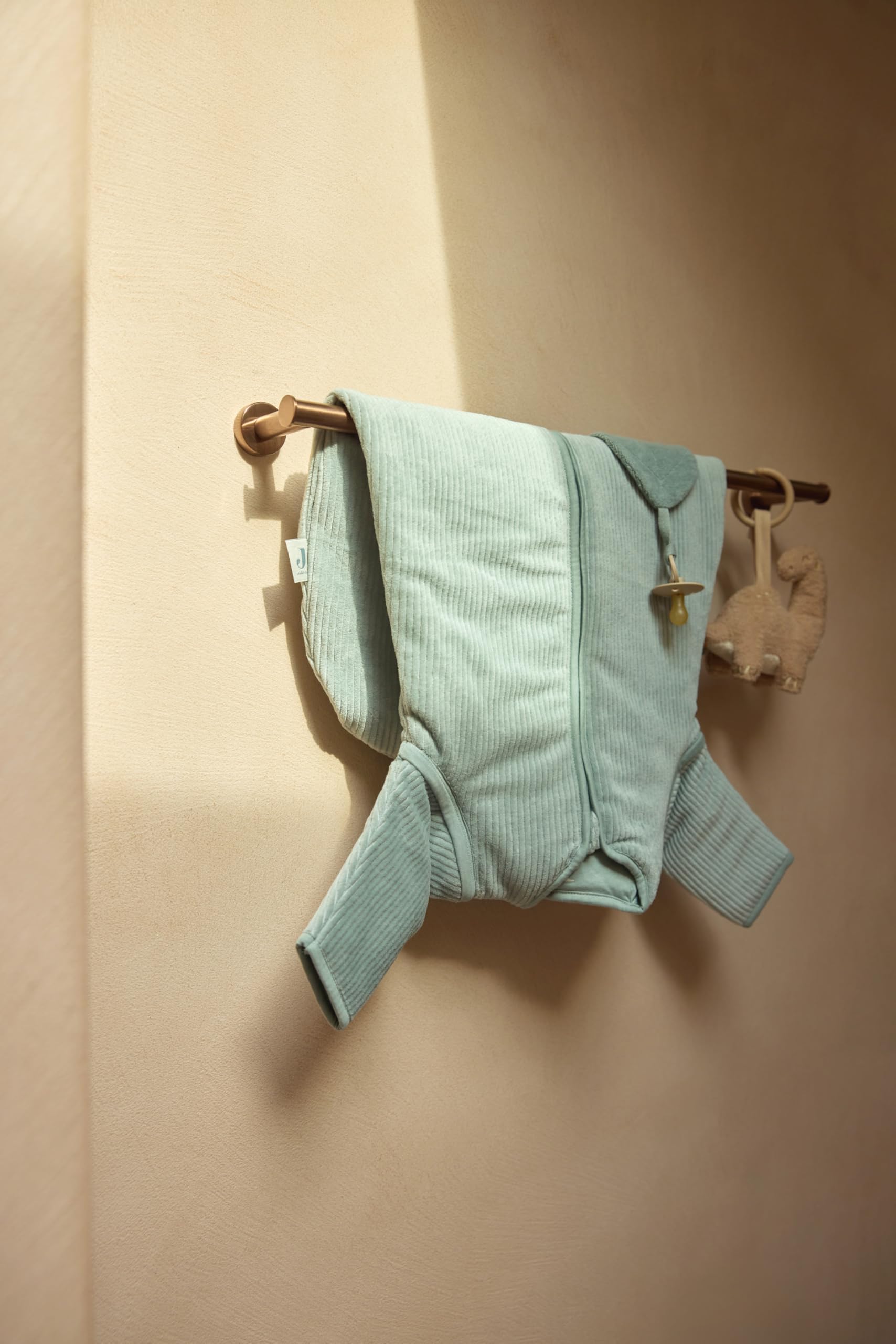Jollein Schlafsack Baby Rund - Velvet Rib, Sea Green - 90 cm - Baumwolle, Polyester - 2.0 bis 3.0 TOG - Abnehmbare Ärmel - Oeko-TEX Zertifiziert - Baby Schlafsack