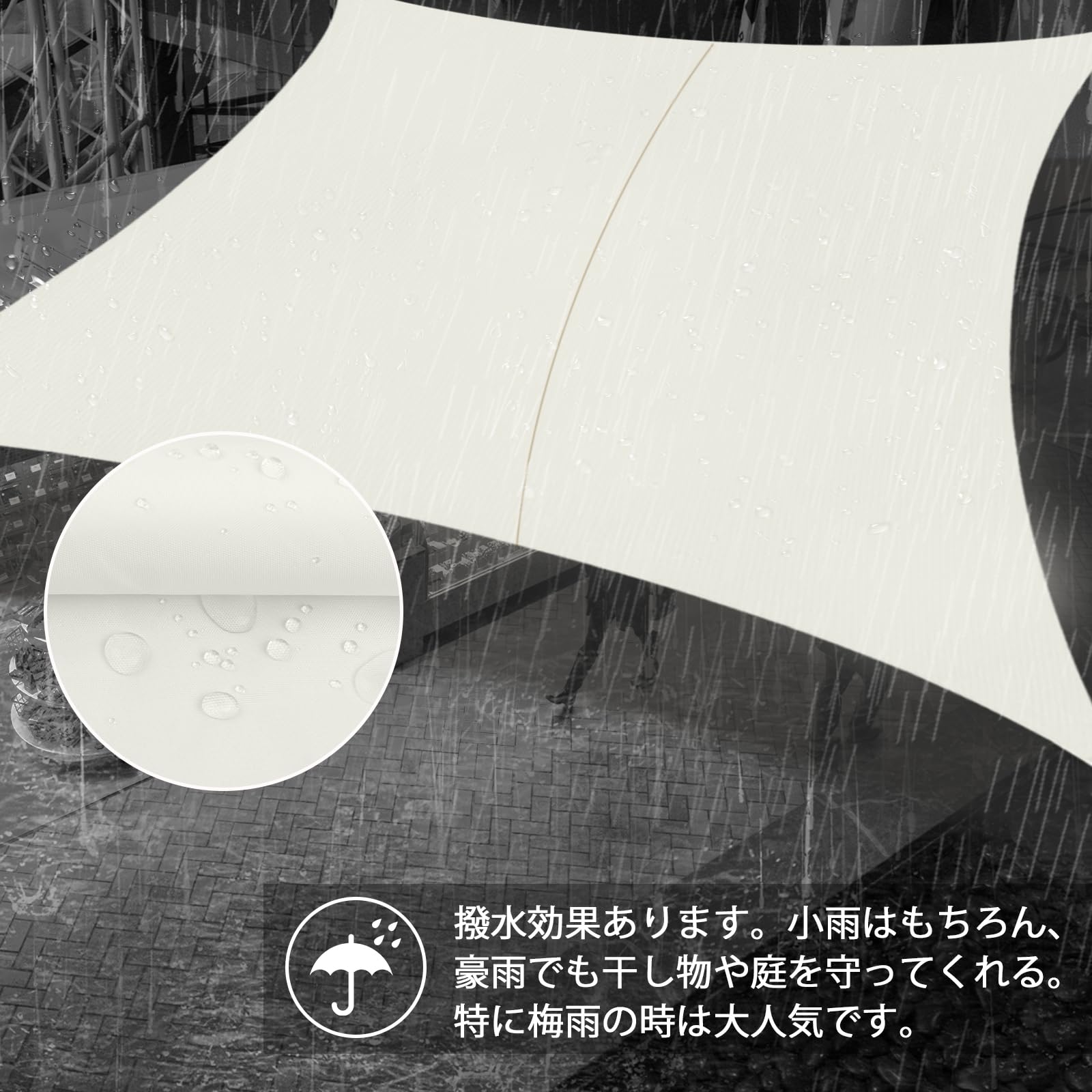 Amazon.co.jp: SUNNY GUARDひ雨よけ シェード 4x6m アイボリー 撥水