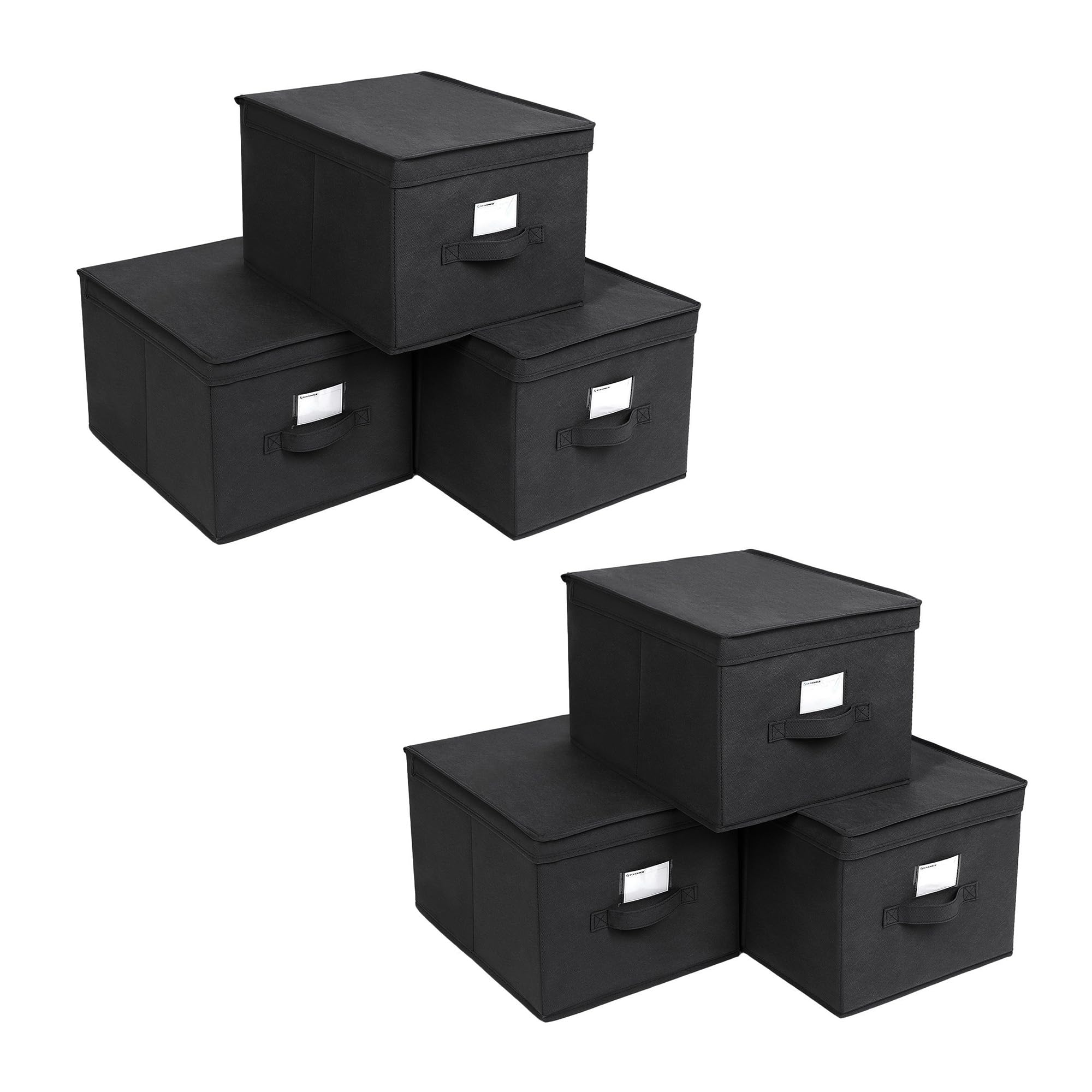 SONGMICS Set di 6 Scatole Portaoggetti con Coperchi, 40 x 30 x 25 cm