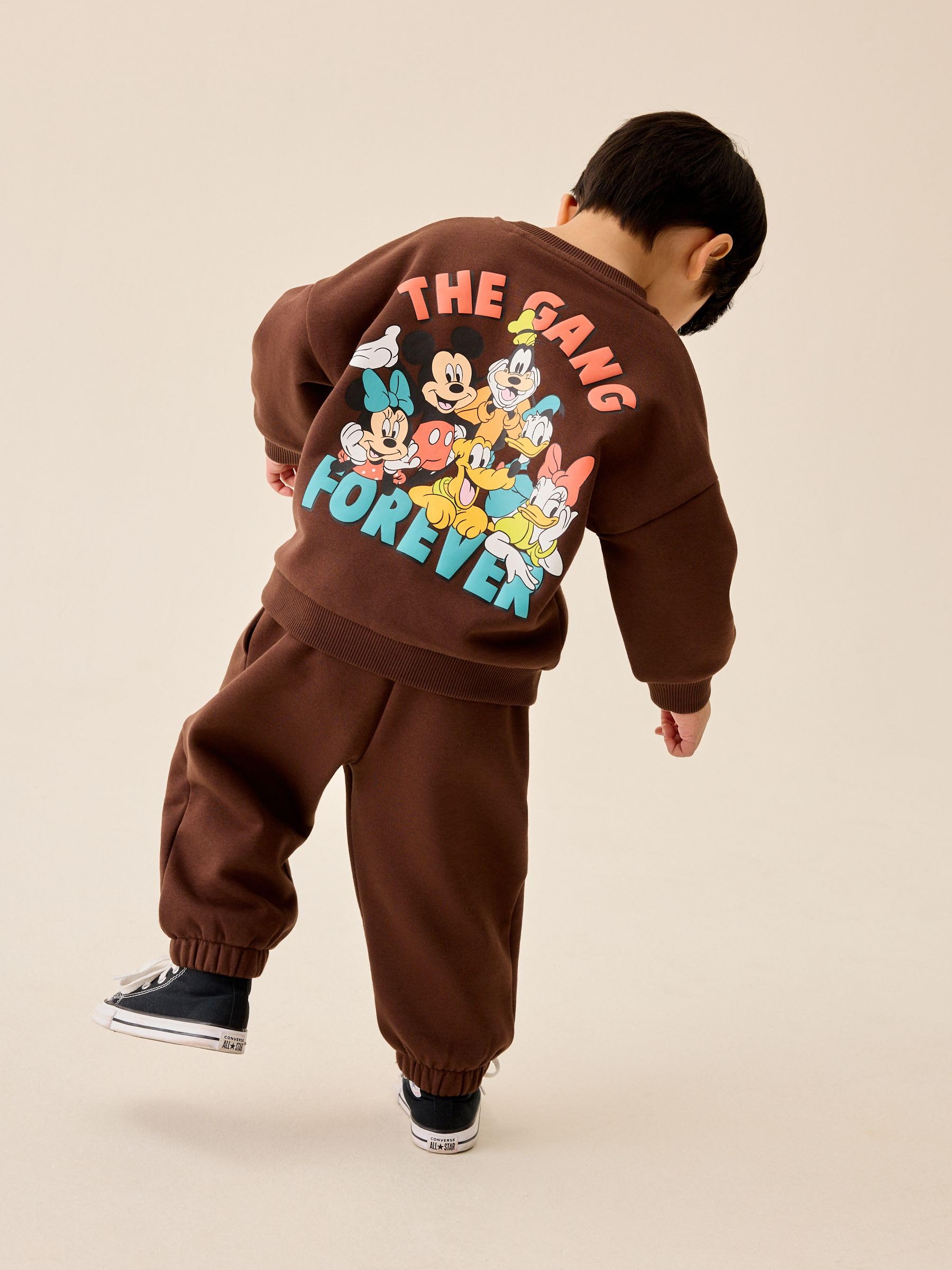 NEXT Młodsze chłopcy Bluza z okrągłym dekoltem i spodnie dresowe w komplecie Mickey Mouse