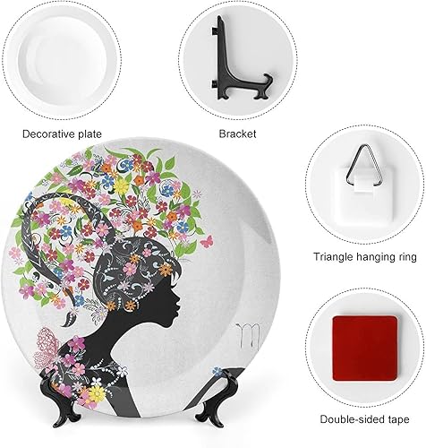 Miniatura 10 de XISUNYA Plato decorativo de 8 pulgadas, cerámica del zoológico, gran oso polar blanco sobre hielo, placa de exhibición decorativa para cenas finas,